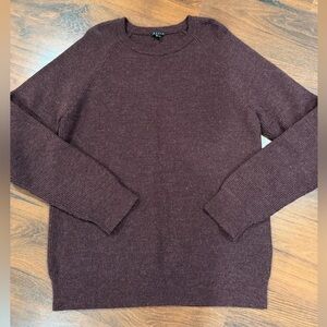 Theory women's alpaca wool blend oversized crewneck sweater Sz M burgundy
